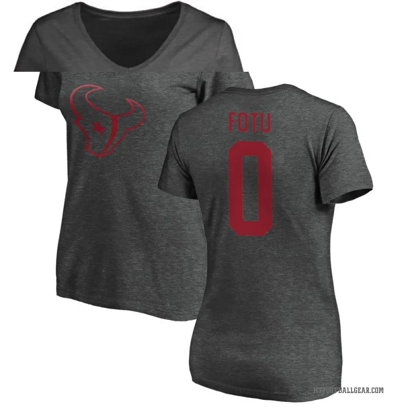 Leki Fotu Women's Ash Houston Texans One Color T-Shirt -
