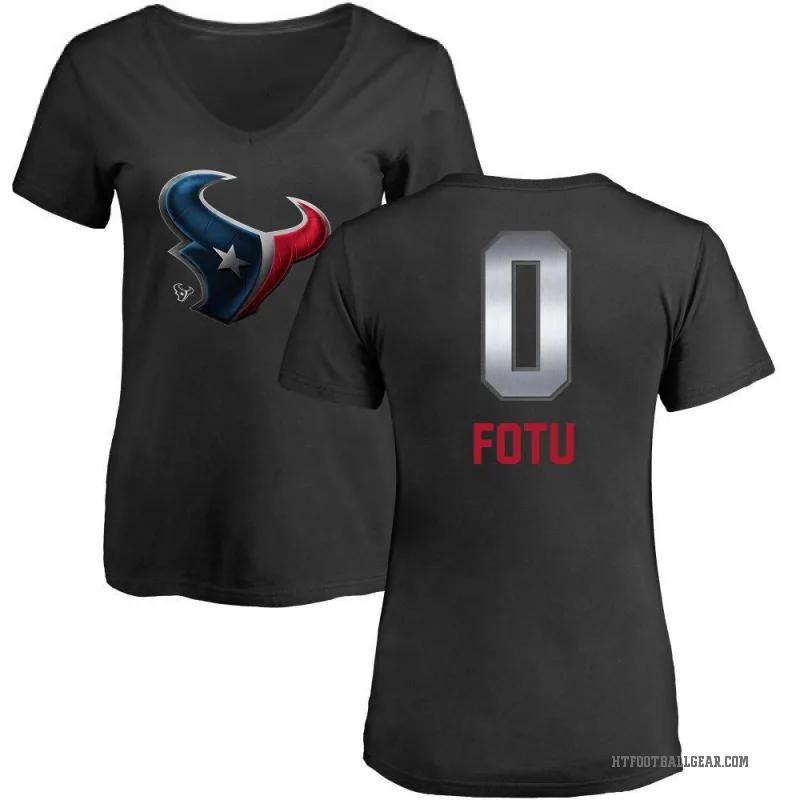 Leki Fotu Women's Black Houston Texans Midnight Mascot T-Shirt -