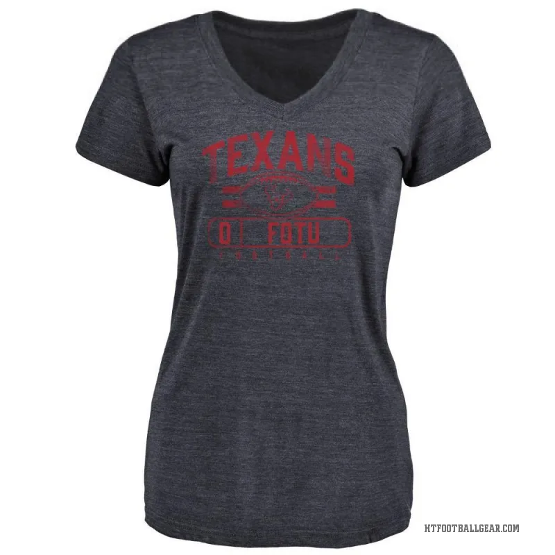 Leki Fotu Women's Navy Houston Texans Flanker T-Shirt -