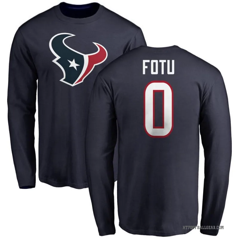 Leki Fotu Youth Navy Houston Texans Logo Long Sleeve T-Shirt -