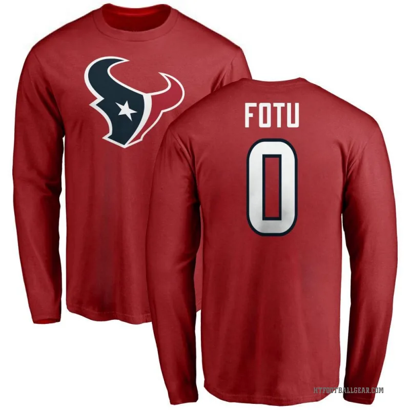 Leki Fotu Youth Red Houston Texans Logo Long Sleeve T-Shirt -