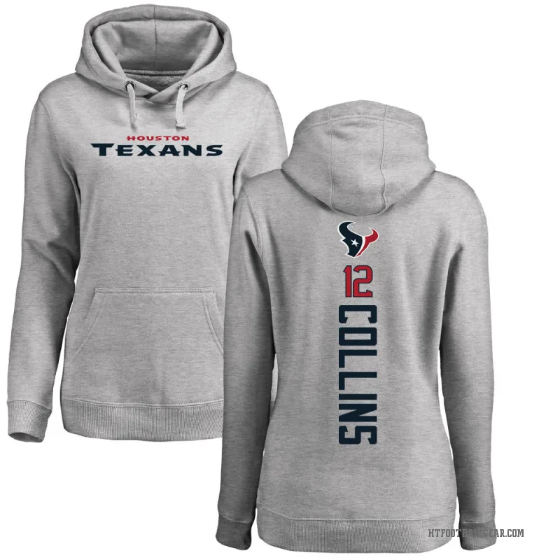 Nico Collins Women's Houston Texans Pro Line Ash Backer Pullover Hoodie