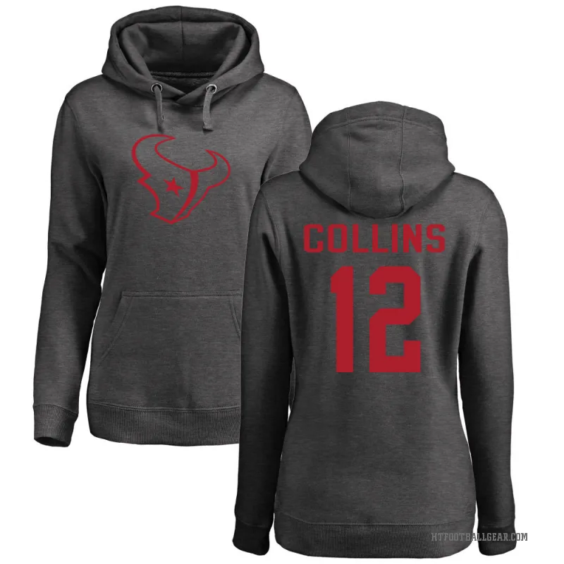 Nico Collins Women's Houston Texans Pro Line by Branded Ash One Color Pullover Hoodie