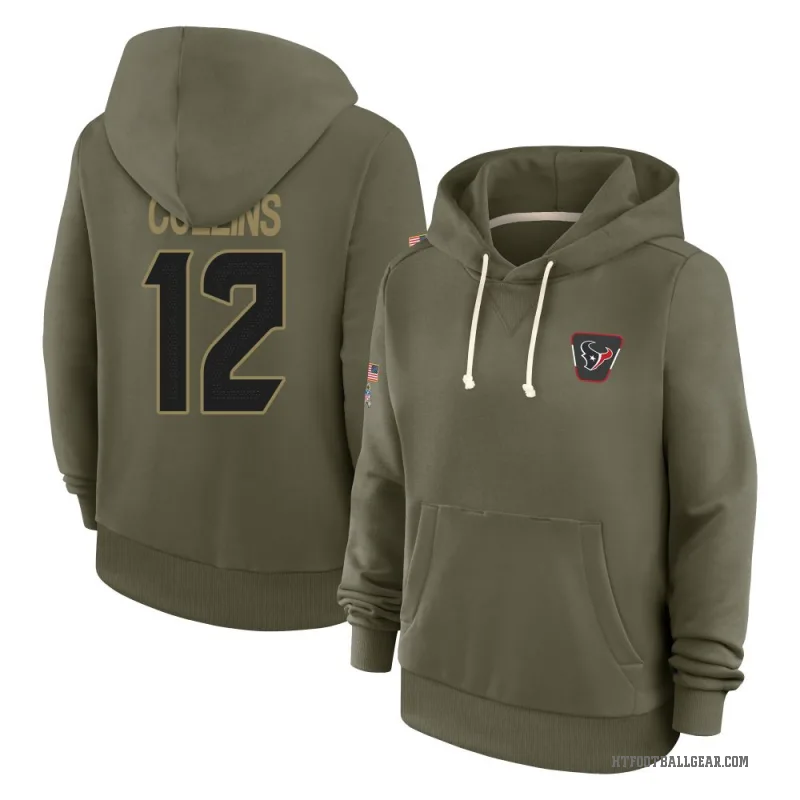 Nico Collins Women's Olive Houston Texans 2025 Salute to Service Hoodie