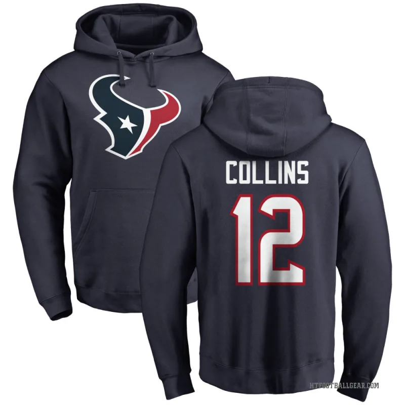 Nico Collins Youth Navy Houston Texans Pro Line Logo Pullover Hoodie