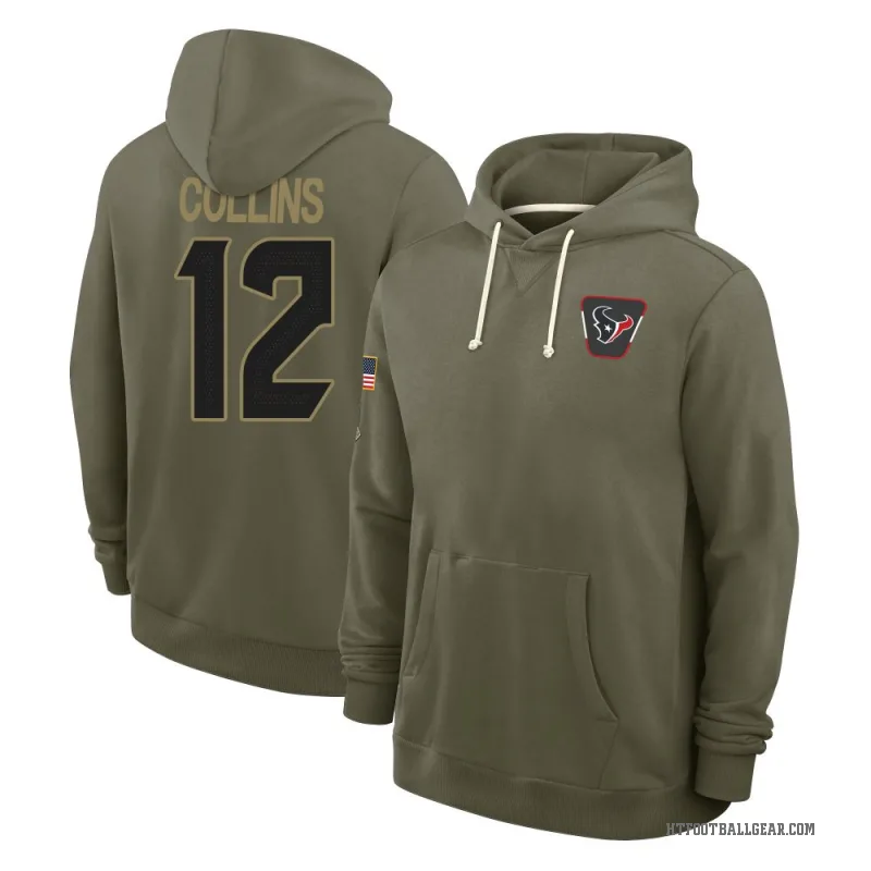 Nico Collins Youth Olive Houston Texans 2025 Salute to Service Hoodie
