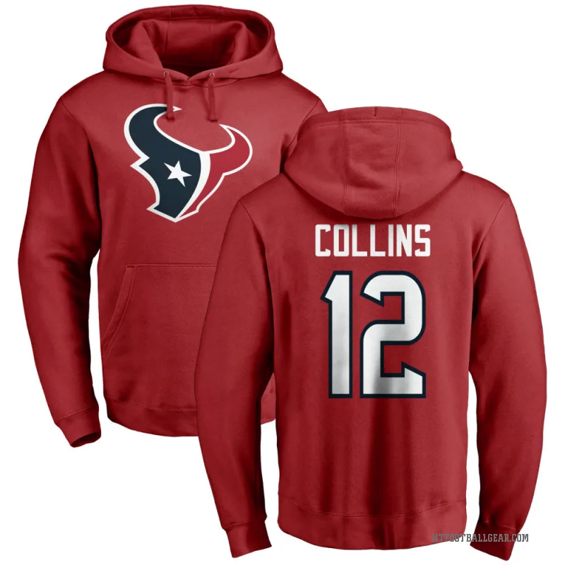 Nico Collins Youth Red Houston Texans Pro Line Logo Pullover Hoodie