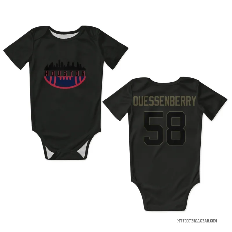 Scott Quessenberry  Black Houston Texans  Service Newborn & Infant Bodysuit