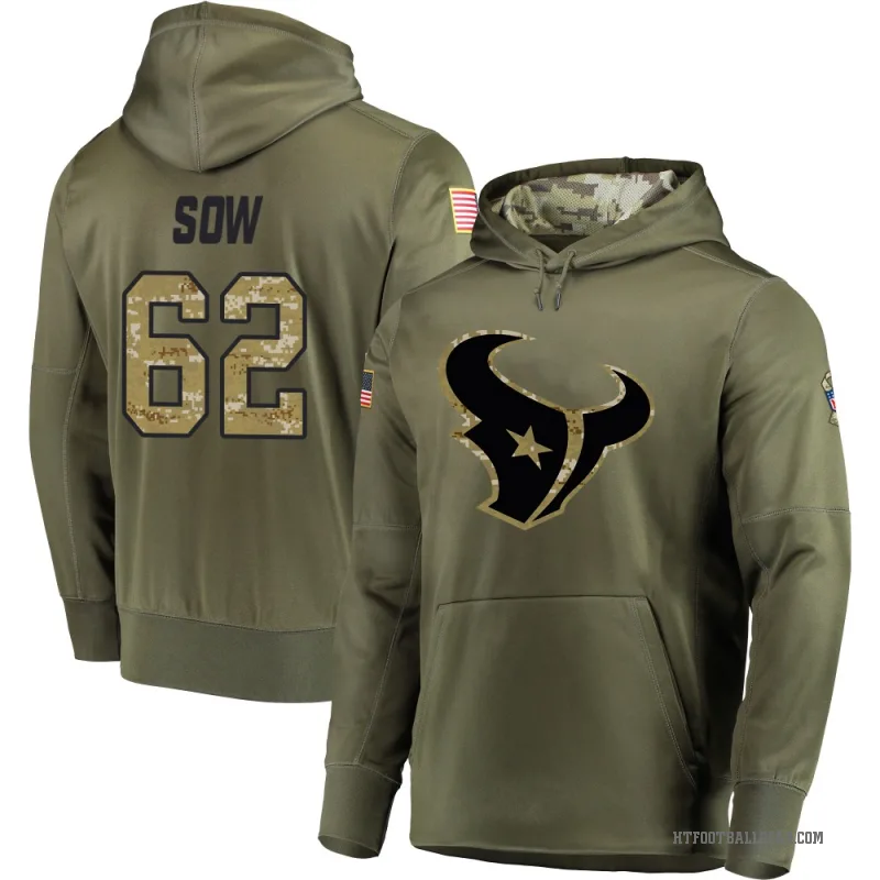 Sidy Sow Men's Olive Houston Texans Salute to Service Pullover Hoodie