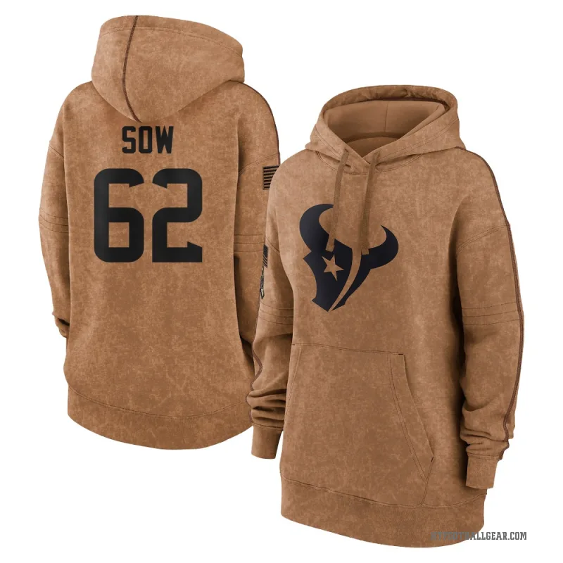 Sidy Sow Women's Brown Houston Texans 2023 Salute To Service Pullover Hoodie