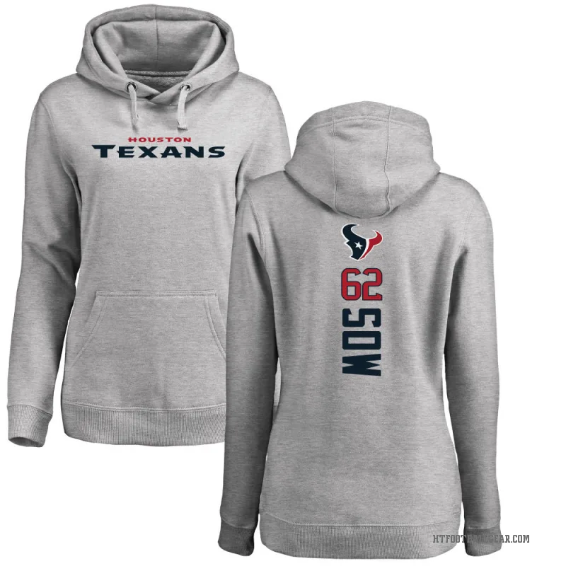 Sidy Sow Women's Houston Texans Pro Line Ash Backer Pullover Hoodie