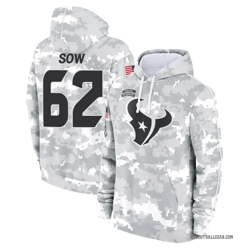 Sidy Sow Youth Camo Houston Texans Arctic 2024 Salute to Service Club Fleece Pullover Hoodie