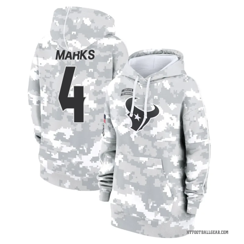 Woody Marks Women's Camo Houston Texans Arctic 2024 Salute to Service Club Fleece Pullover Hoodie