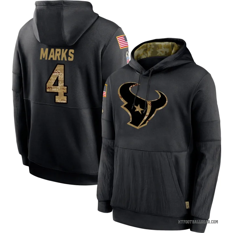 Woody Marks Youth Black Houston Texans 2020 Salute to Service Sideline Performance Pullover Hoodie